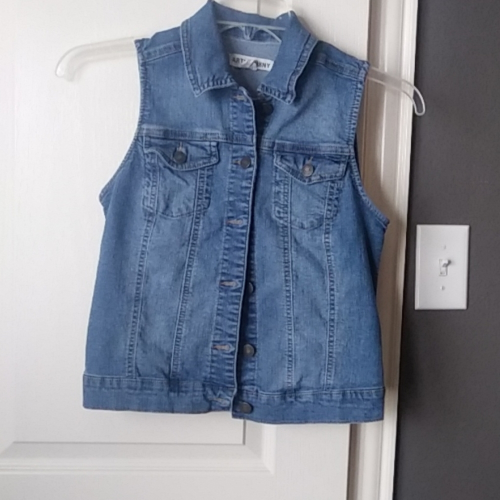 Button down jean vest